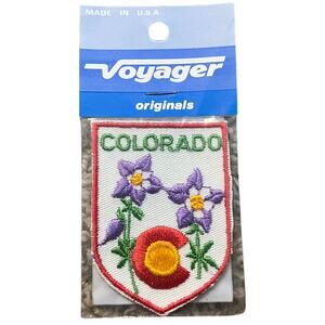 Vintage 1970s Voyager Brand Colorado State Souvenir Travel Tourism Sew-On Patch